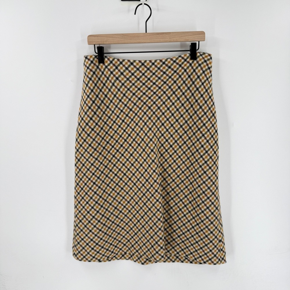 Talbots Skirt Multicolor 12 Plaid Wool Blend Knee Length Dark Academia Preppy